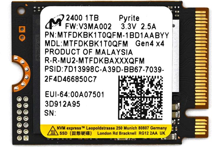 Actual product image Micron 2400 (1000 GB, M.2 2230)