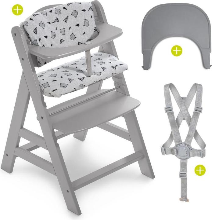 Produktbild Hauck Hochstühle Hochstuhl Alpha Plus Grau - im Sparset inkl. Essbrett (Hochstuhl)