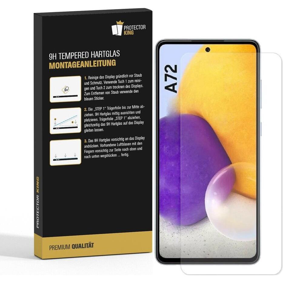Thumbnail - Protectorking 3x echtes Tempered 9H Panzerhartglas 3D KLAR (3 Stück, Samsung Galaxy A72), Smartphone Schutzfolie