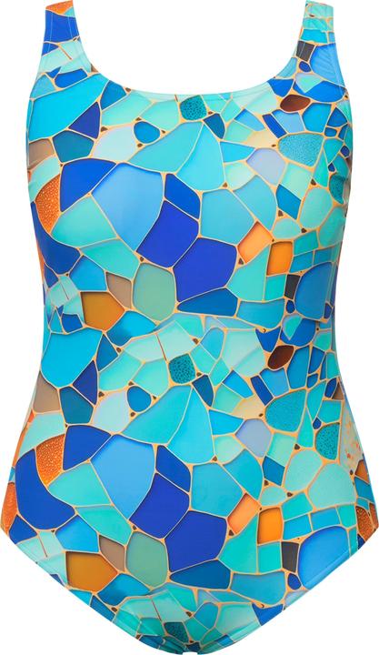 Image du produit Ulla Popken Maillot de bain à imprimé, sans bonnets souples, décolleté rond (50, 52)