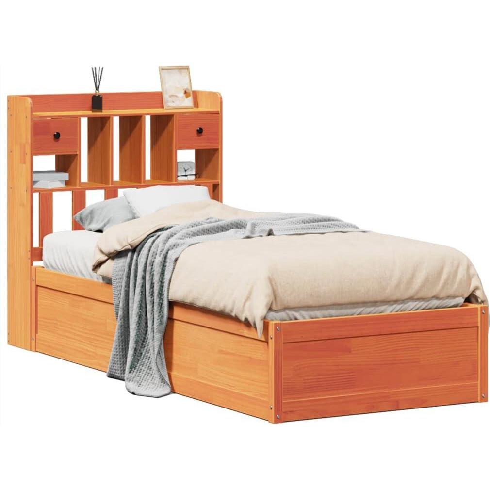 VidaXL, Bett, Massivholzbett Holzbett Bett Einzelbett ohne Matratze 75x190cm Kiefer (75 x 190 cm)