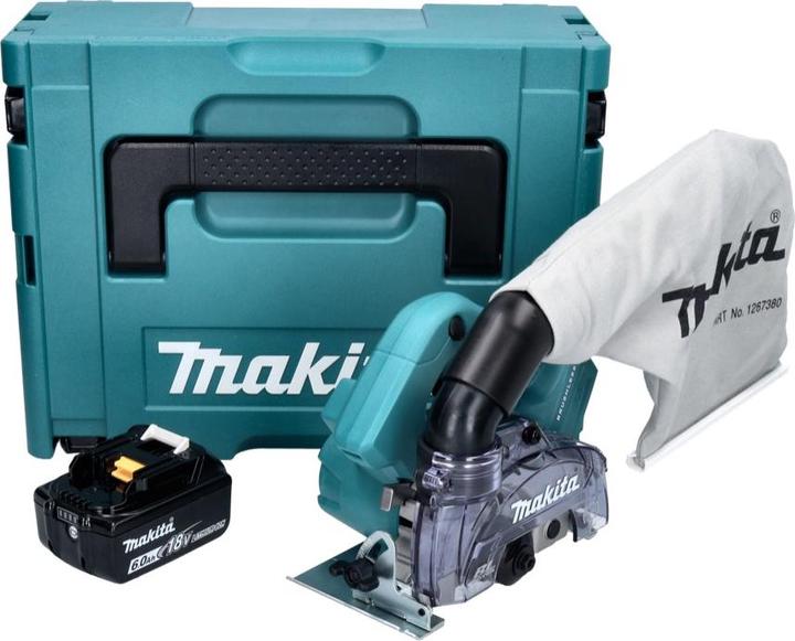 Produktbild Makita DCC 500 G1J Akku Diamantschneider 18 V 125 mm Brushless + 1x Akku 6,0 Ah + Makpac - ohne Lade (Exzenterschleifer)