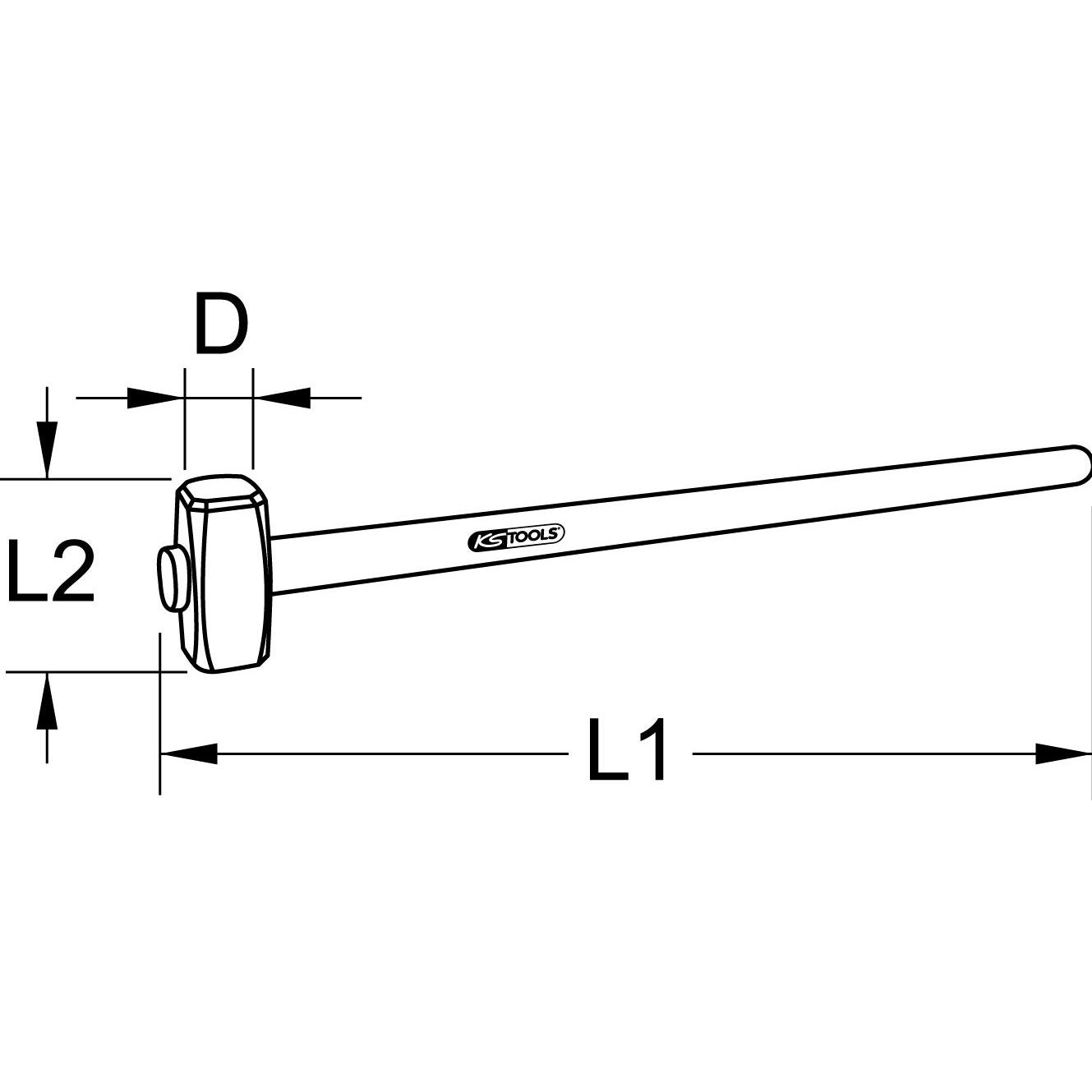Thumbnail - KS Tools, Hammer, Vorschlaghammer mit Eschestiel (3500 g)