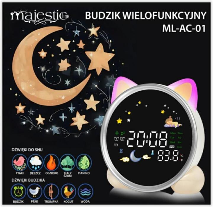 Actual product image Beline Multifunction alarm clock MajesticLine white