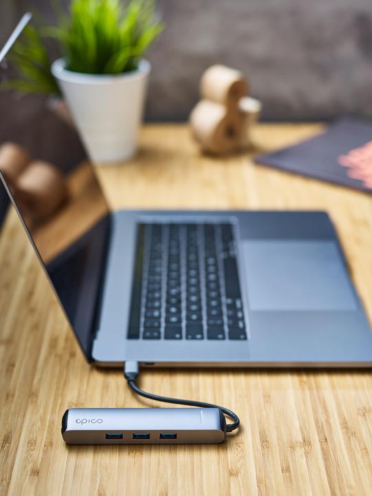 Actual product image Epico USB Type-C HUB SLIM (4K HDMI & Eth (USB-C, 4 ports)