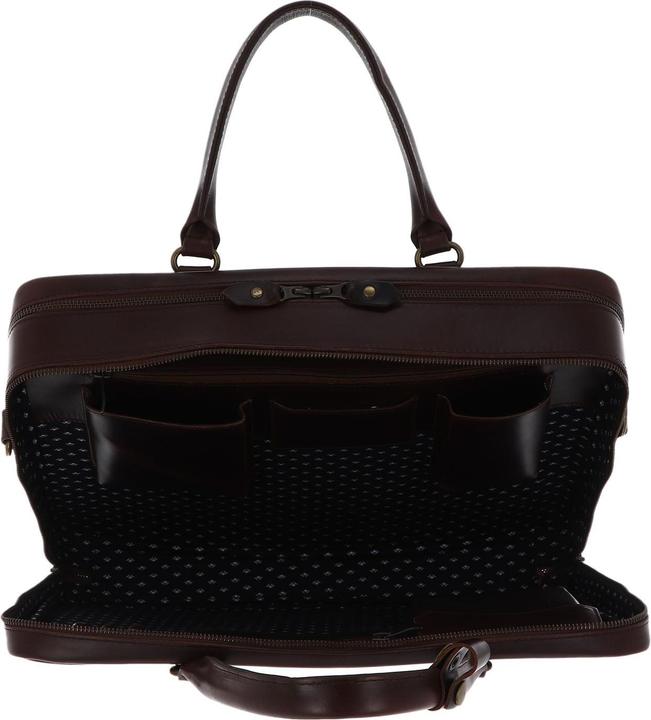 Actual product image Buckle & Seam Leather briefcase Albert Brown / inner lining Dot