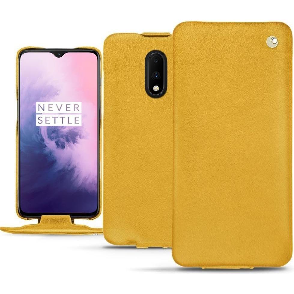 Noreve Lederschutzhülle vertikal (OnePlus 7), Smartphone Hülle, Orange