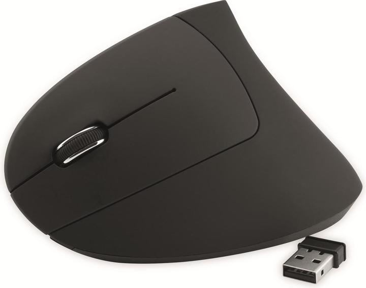 Actual product image MediaRange Maus Wireless Vertical Linkshänder, schwarz (Wireless)
