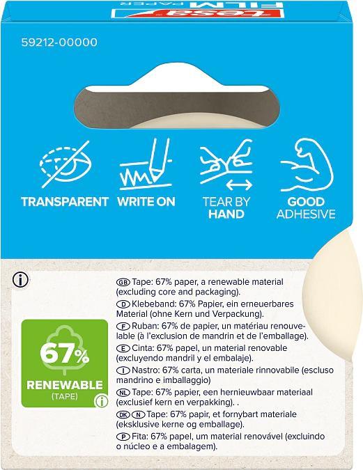 Produktbild tesa tesafilm Papier Klebeband 33m 19mm 1 Rolle Faltschachtel (19 mm)