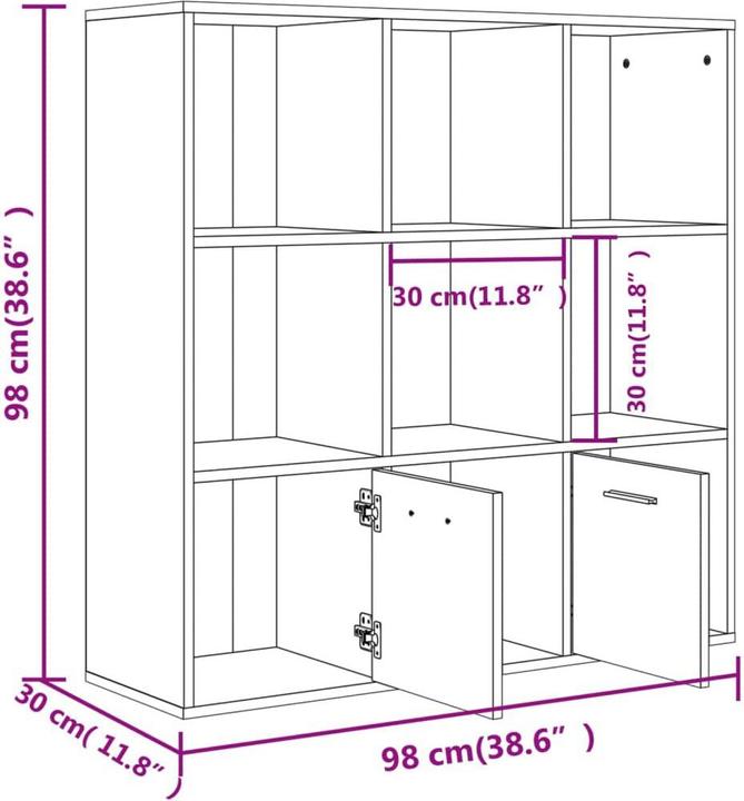 Produktbild vidaXL Bücherschrank (98 x 98 x 98 cm)
