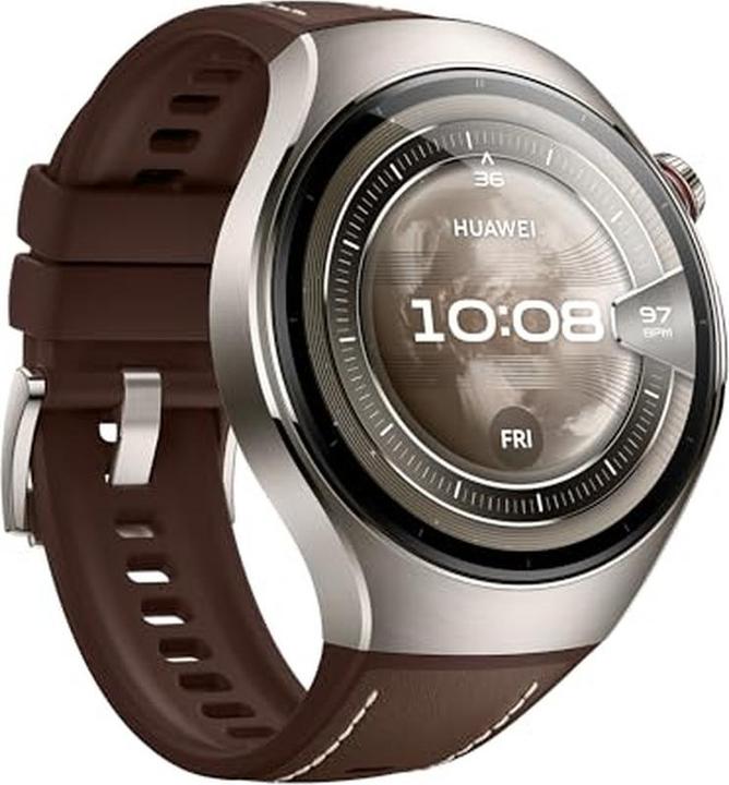 Produktbild Huawei Smartwatches Watch 5 (46mm), Fluorelastomer Braunes klassisches Armband, Metallgehäuse, Preise-L29L (46 mm)