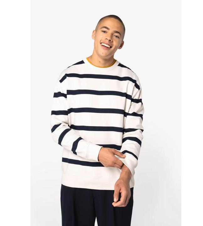 Produktbild Native Spirit Nachhaltiger gestreifter Sweatshirt mit fallenden Schultern (S)