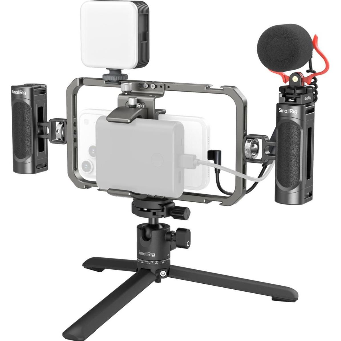 SmallRig 3384D All-in-One Video Kit For Smartphone Creators (Impugnatura), Accessori video, Nero