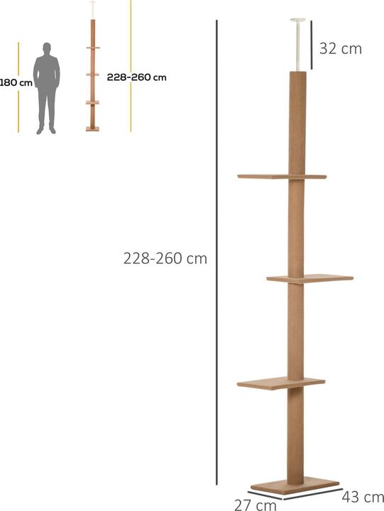 Immagine prodotto Jamb Graffiatoio (260 cm, Marrone chiaro)