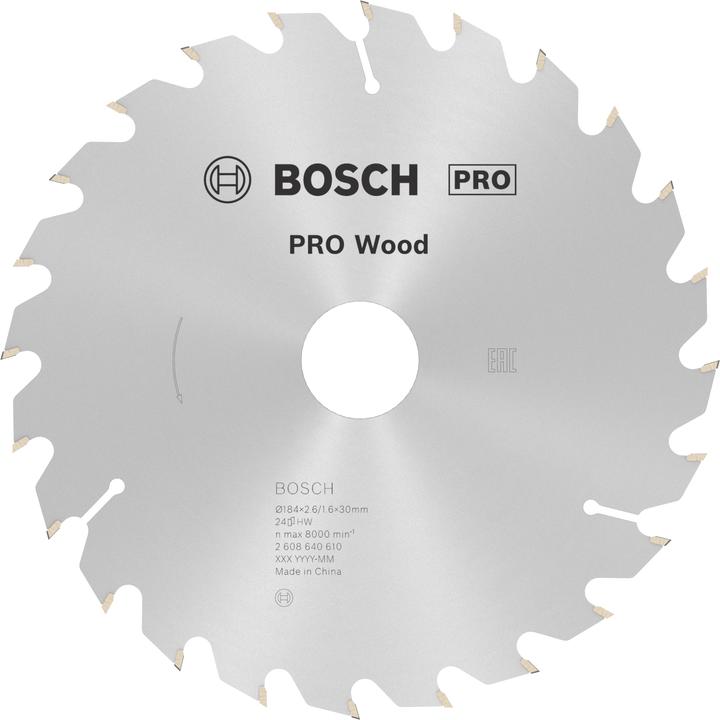 Actual product image Bosch Professional Zubehör PRO Wood circular saw blade, 184 x 2.6 x 30 mm