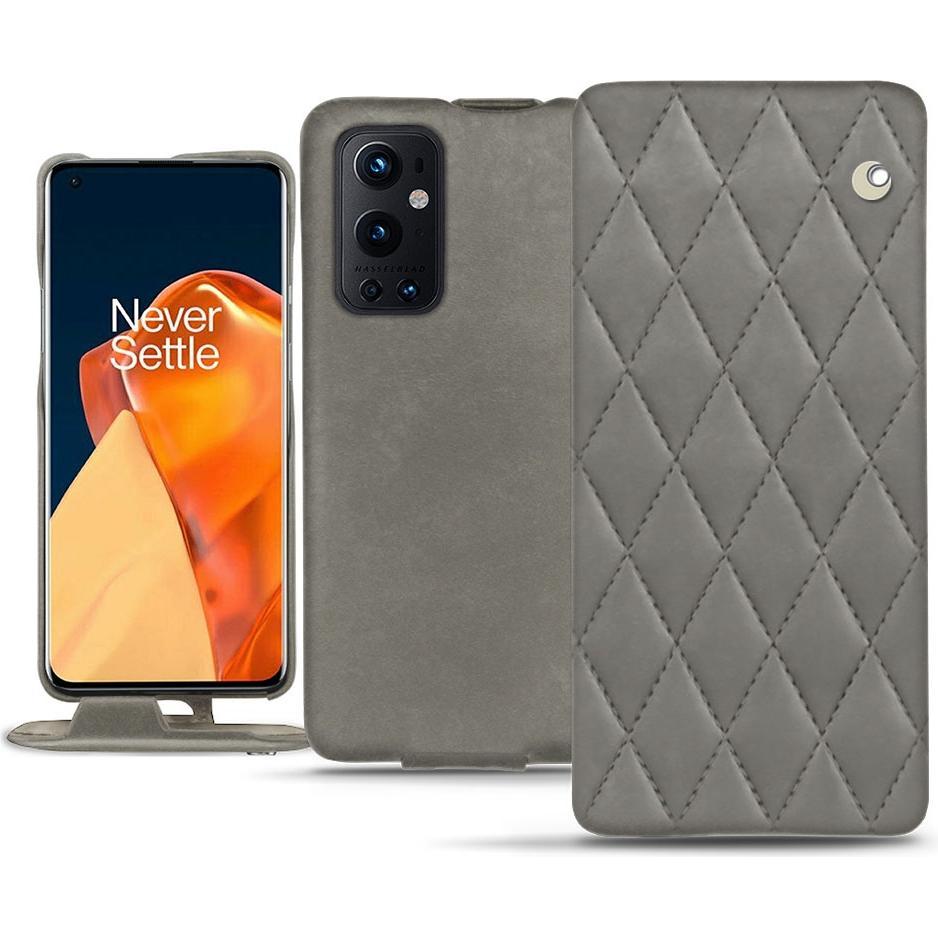 Noreve Lederschutzhülle vertikal (OnePlus 9 Pro), Smartphone Hülle, Grau