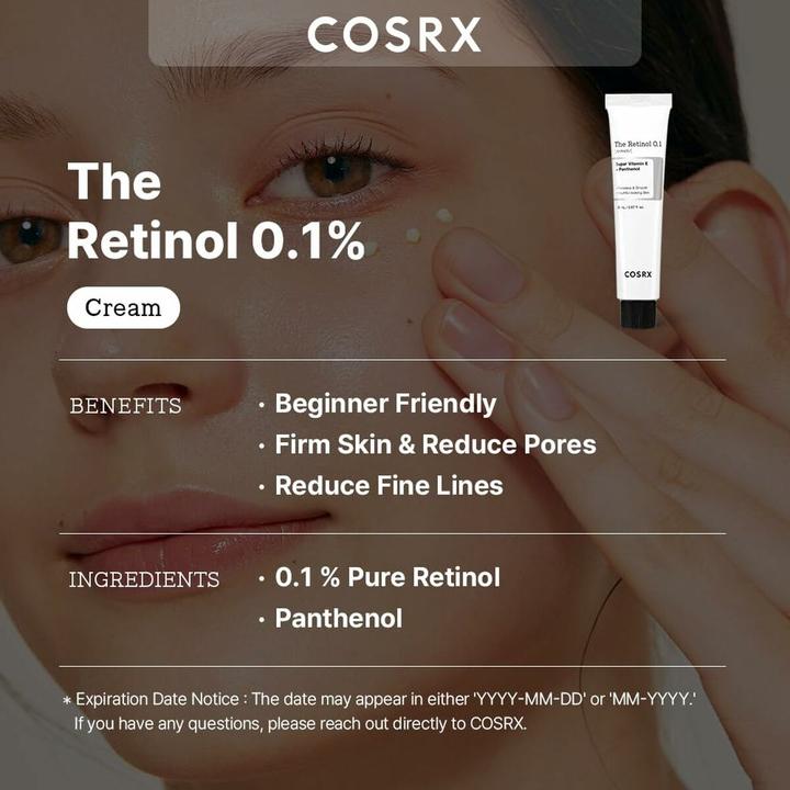 Image du produit Cosrx The Retinol 0.1 Cream (20 ml, Crème 24h)