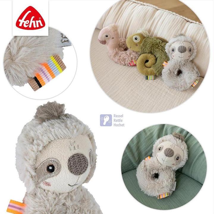 Productafbeelding Fehn Ring-Greifling Faultier, Material: Polyester, Plüsch