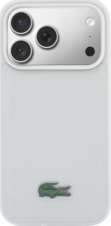 Actual product image Lacoste Case Petit Pique Lacquer Logo MagSafe for iPhone 17 Pro lightgrey (Apple iPhone 17 Pro)
