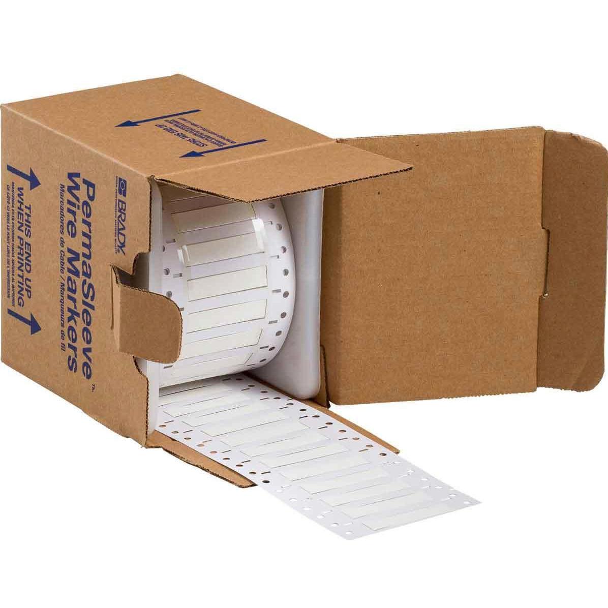 Brady, Etiketten, 3PS-250-2-WT-S-2, B-342, Permasleeve, wärmeschrumpfd. Polyolefin, Weiss, 25,4 x 11,15mm, für