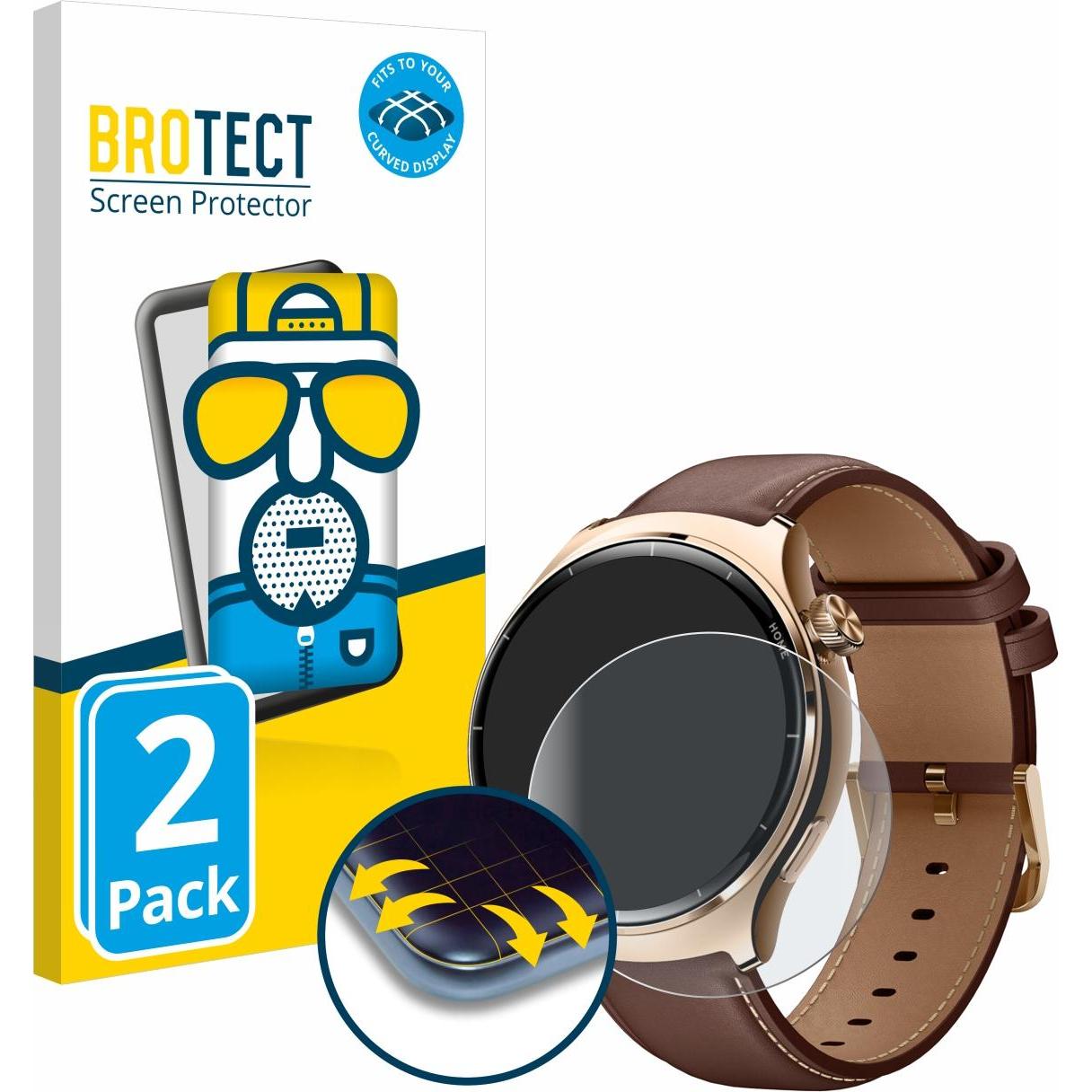 BROTECT Fullscreen Schutzfolie Displayschutz Folie Matt Entspiegelungsfolie, Smartwatch Schutzfolie, Grau