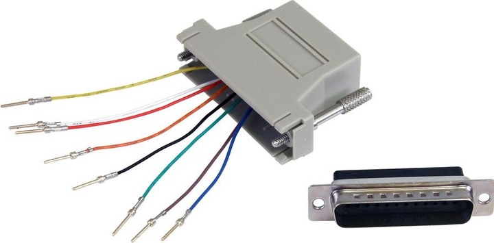 Actual product image StarTech com DB25 to RJ45 Modular Adapter - M/F, DB-25, RJ-45, Grey (UTP, CAT5e, 0.09 m)