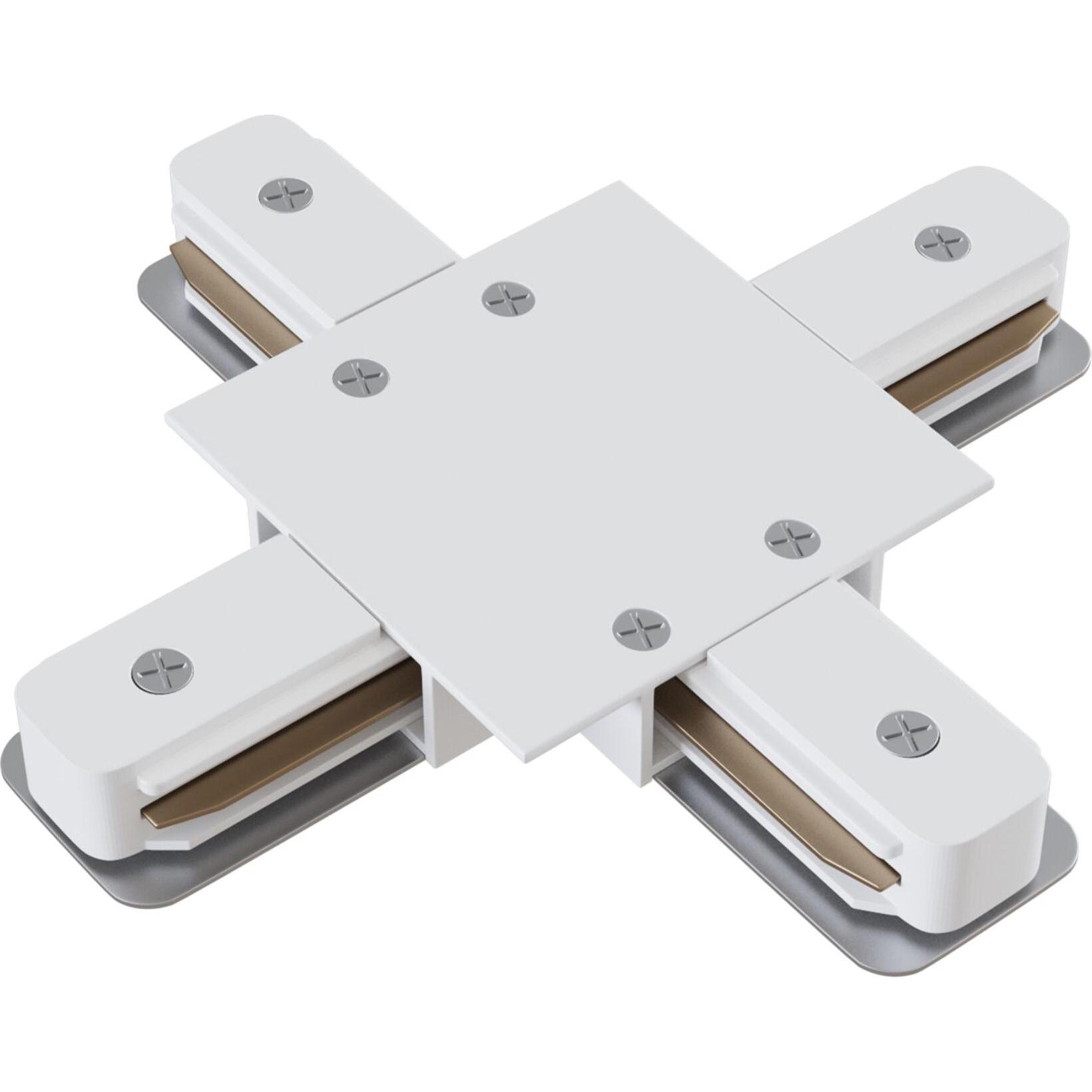 Maytoni, Zubehör Beleuchtung, Stromschienen 4fach X-Verbinder Weiss Aluminium