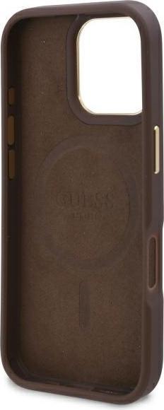 Produktbild Guess GUHMP16LU4GPRW iPhone 16 Pro 6.3" brązowy/brown hardcase 4G Logo Plate MagSafe (Apple iPhone 16 Pro)