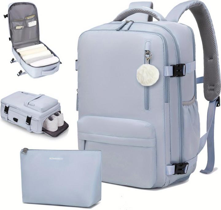 Actual product image Only-Bags.Store Large capacity travel backpack with shoe compartment, Dacron waterproof laptop daypack with