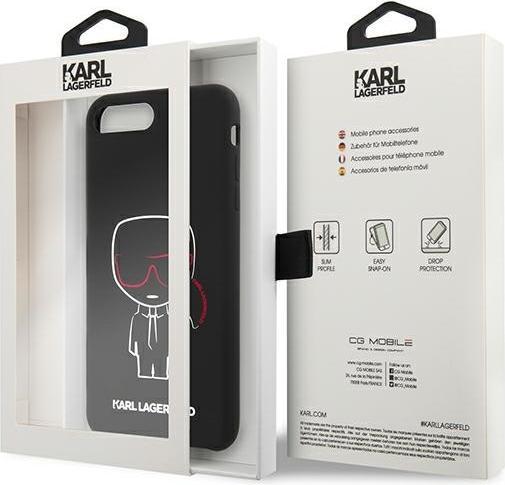 Actual product image Karl Lagerfeld case for iPhone 7 Plus / 8 Plus KLHCI8LSLKCBK hard case black Silicone Karl Iconic (Apple iPhone 7 Plus)