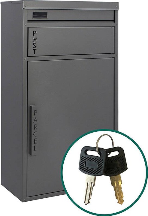 SafePost 65 TIAMAT parcel box silver-grey + 2 lockers