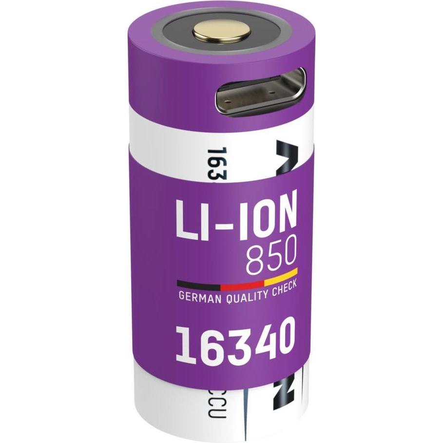 Ansmann 16340 Batteria agli ioni di litio (1 pz., 16340, 850 mAh), Batterie + pile