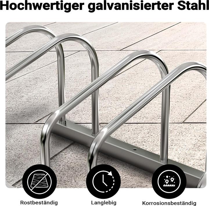 Actual product image Toboli Bicycle Stand for 3 Bikes Multiple Rack Made of Galvanised Steel for Indoor and Outdoor