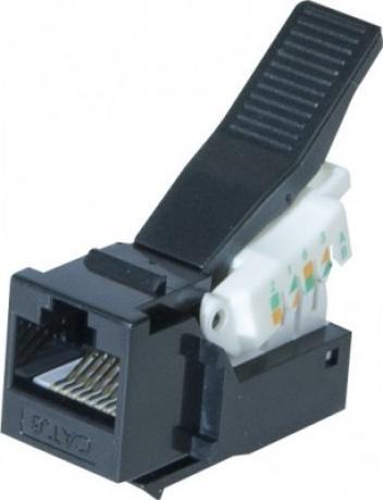 Exertis Connect Anschlussbuchse RJ45, Cat. 6, UTP, Keystone, schwarz Zum Einbau in Modulträger, Datendosen oder Aufp (Keystone Modul)