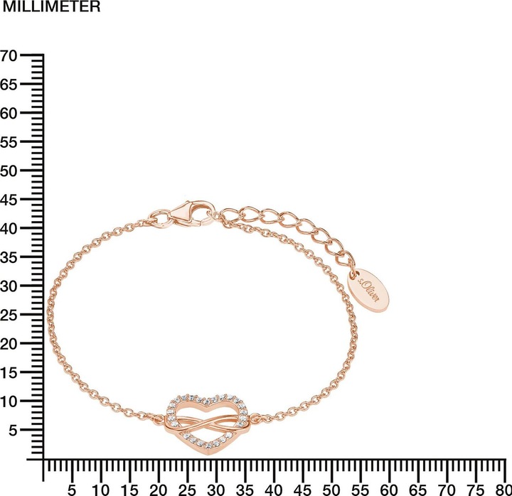 Actual product image S.Oliver Infinity Heart (20 cm, Silver, Zirconia)