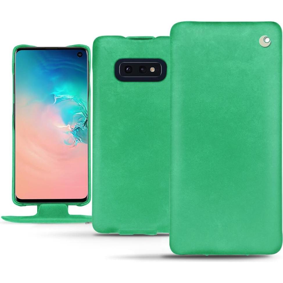 Noreve Lederschutzhülle vertikal (Samsung Galaxy S10e), Smartphone Hülle, Grün