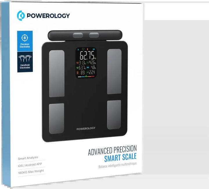Produktbild Powerology 8-Electrode Smart Body Analyzer Scale Composition with Digital Screen Display (180 kg)