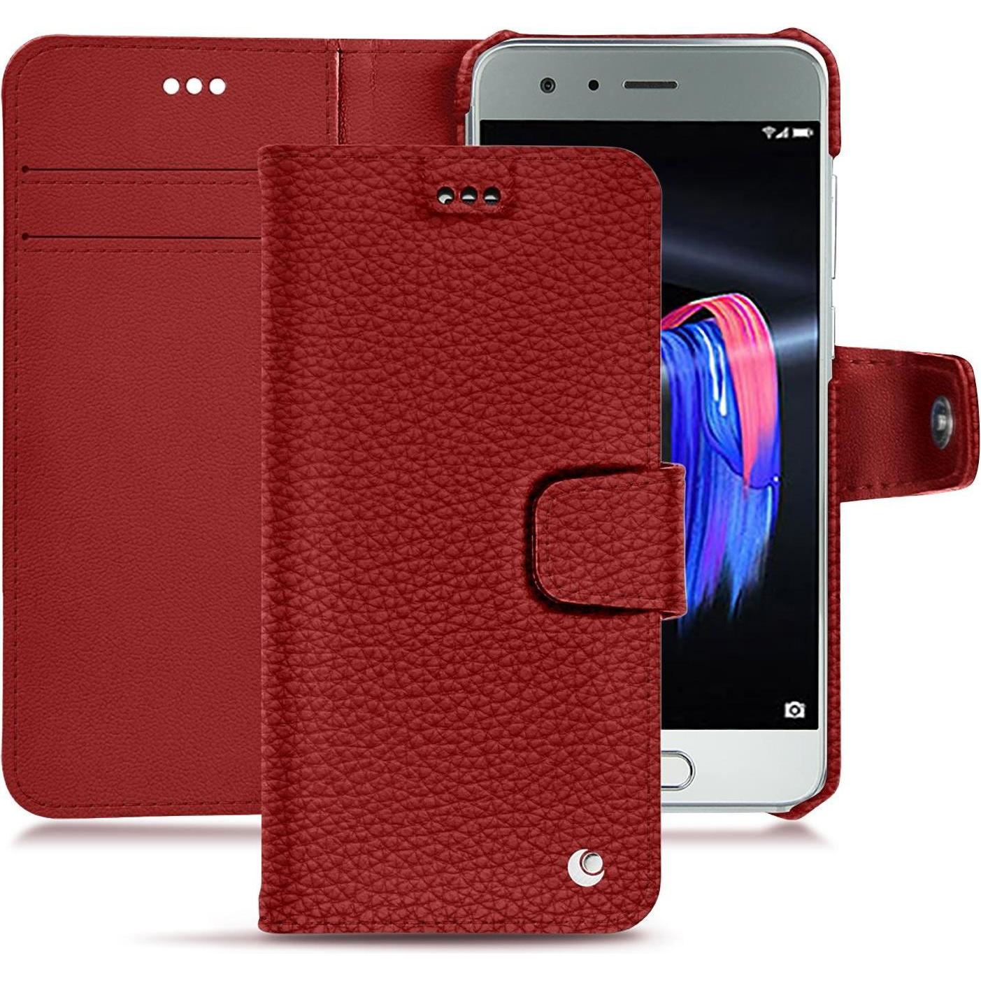 Noreve Lederschutzhülle Wallet (Honor 9), Smartphone Hülle, Rot