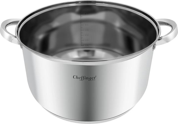 Actual product image Cheffinger Stainless steel saucepan with induction lid (28 cm, Roman pot, Stainless steel)