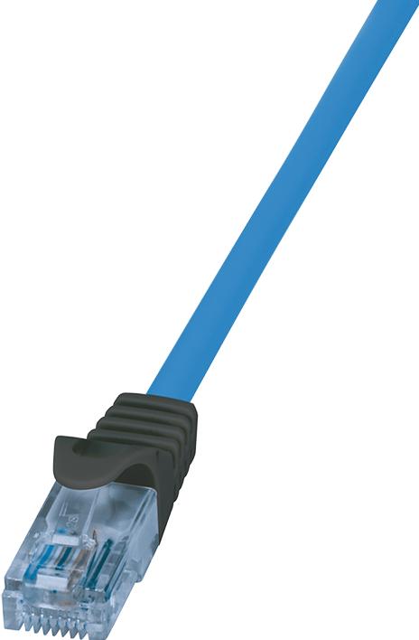 Actual product image LogiLink Premium patch cable, Cat.6A, U/UTP, blue, 3.0 m unshielded, rigid copper cores, suitable for 10G/... (U/UTP, CAT6a, 3 m)