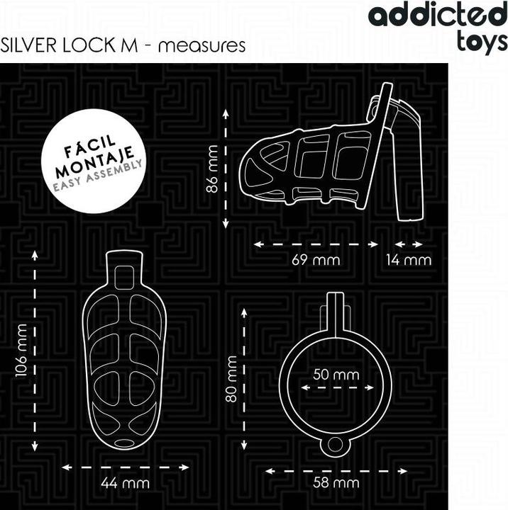 Produktbild Addicted toys Locked - Silbernes Schloss Peniskã„Fig Metall Grã–Sse M