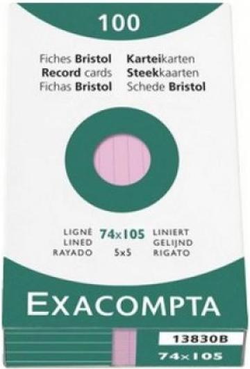 Actual product image Exacompta Index cards lined pink, 100 (A7, 205 g/m², 100 x)