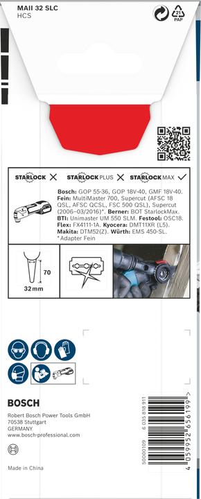 Produktbild Bosch Professional Zubehör PRO MAII 32 SLC Blatt für Multifunktionswerkzeuge, 32 x 70 mm