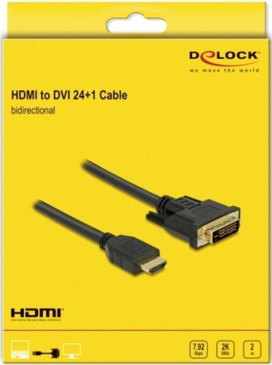 Produktbild Delock DVI — HDMI (Typ A) (2 m, DVI, HDMI)