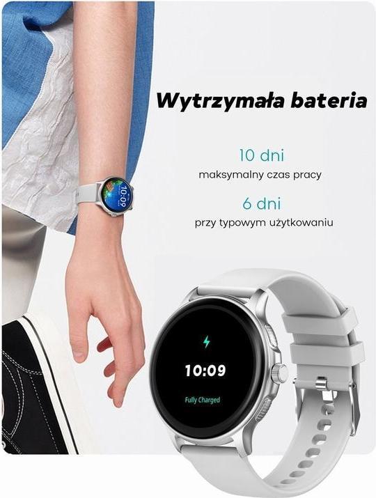 Produktbild Gravity GT12-5 Damen-Smartwatch, graues Silikonarmband + Roségold-Armband