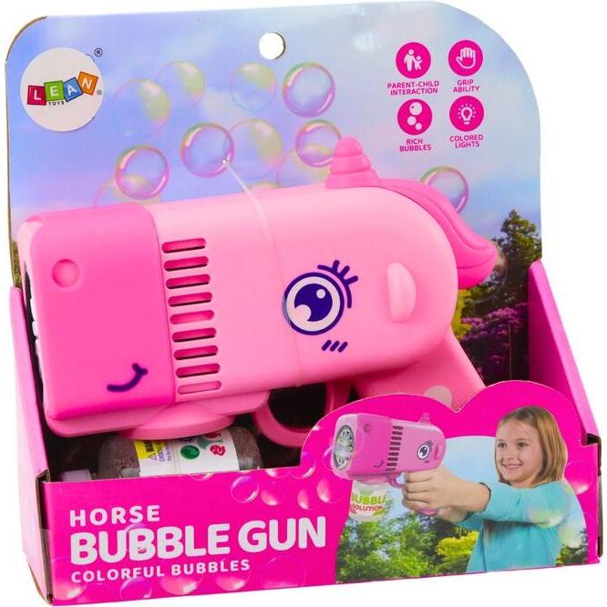 Lean Toys Rosa Dinosaurier-Leuchtblasenpistole