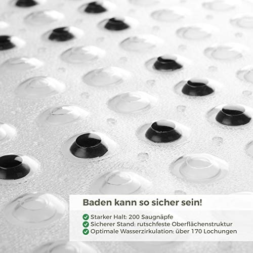 Produktbild Activity Board rutschfeste Badewannenmatte | EXTRA LANG 100x40cm | 100% BPA frei | inkl. GRATIS Aufhängung |