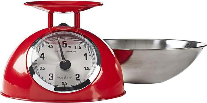 Image du produit Nedis Balance de cuisine Retro Ana Logo Métal Rouge, KASC110RD