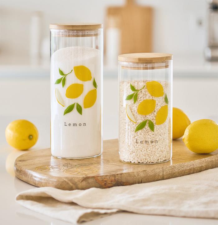 Image du produit Zeller Present Bocal à provisions Lemon avec couvercle bambou 850 ml ø 9x17 cm (0.85 l)