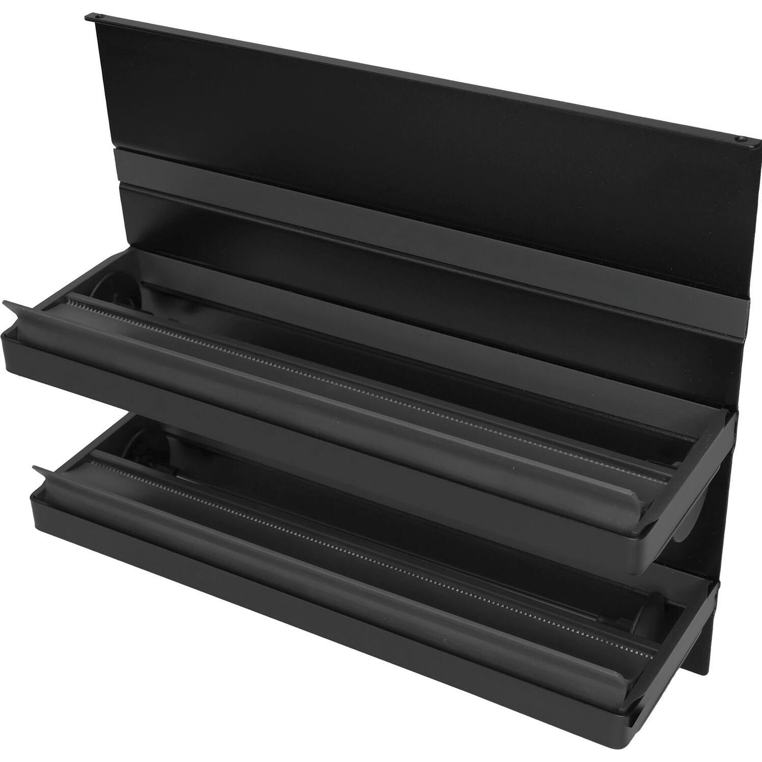 Kesseböhmer Linero MosaiQ Folienabroller Stahl titangrau/KS schwarz, Besteckkasten, Schwarz